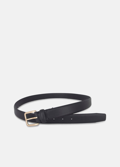 Men's 30mm Leather Belt in Belts BLACK/ANTIQUE BRASS | VINCE Men