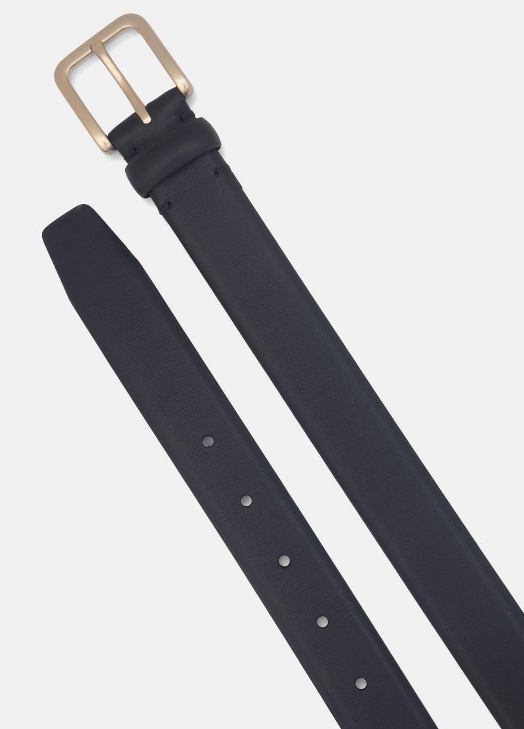 Men's 30mm Leather Belt in Belts BLACK/ANTIQUE BRASS | VINCE Men