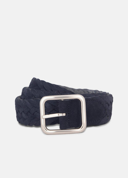 Men's 35mm Reversible Woven Suede Belt in Belts COASTAL BLUE/GREY PALLADI | VINCE Men