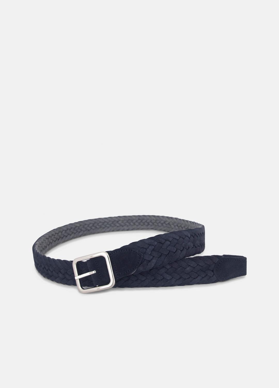 Men's 35mm Reversible Woven Suede Belt in Belts COASTAL BLUE/GREY PALLADI | VINCE Men