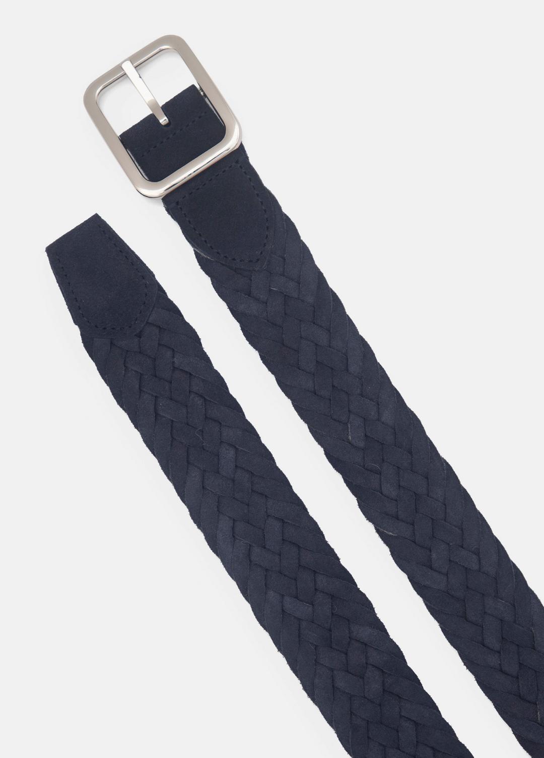 Men's 35mm Reversible Woven Suede Belt in Belts COASTAL BLUE/GREY PALLADI | VINCE Men