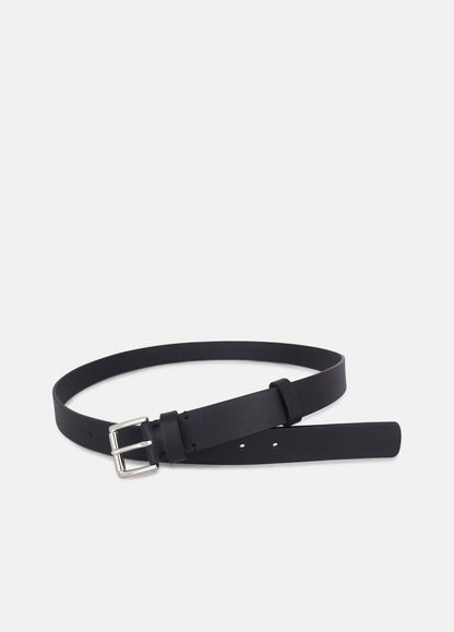 Men's 30mm Leather Double-Loop Belt in Belts BLACK/PALLADIUM | VINCE Men