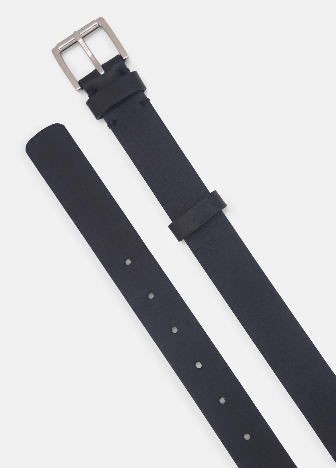 Men's 30mm Leather Double-Loop Belt in Belts BLACK/PALLADIUM | VINCE Men