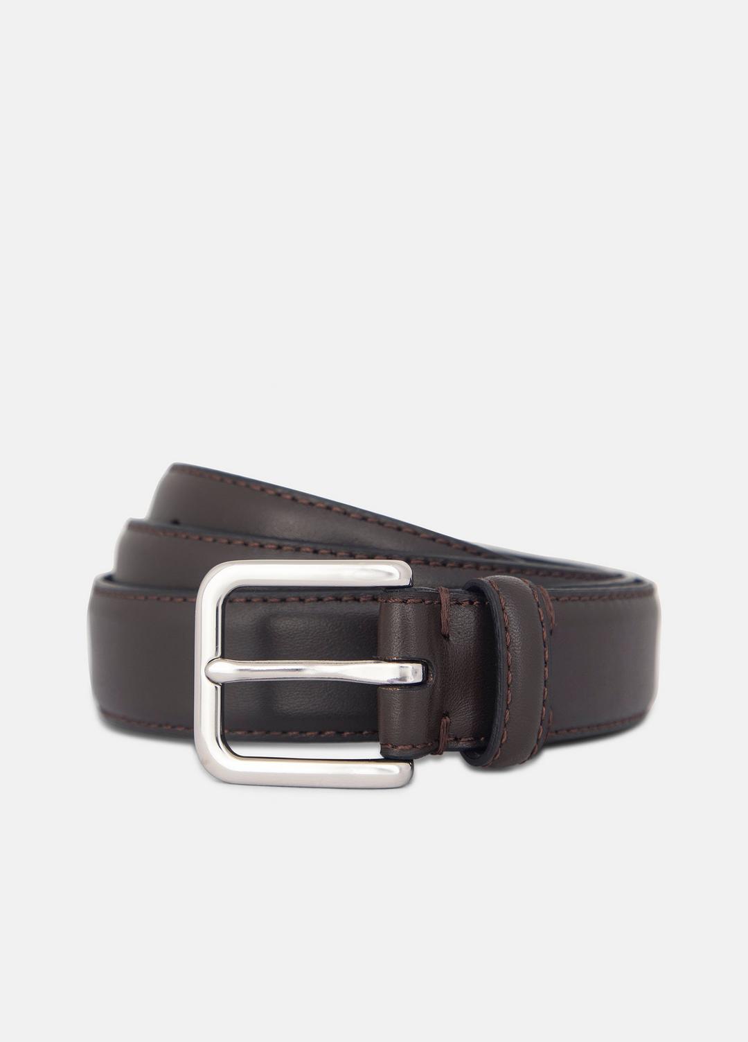 Men’s 30mm Stitched Leather Belt in Belts CACAO BROWN | VINCE Men