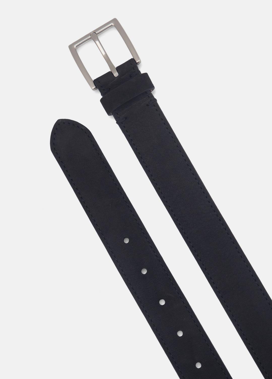 Men's 32mm Nubuck Leather Belt in Belts BLACK/PALLADIUM | VINCE Men