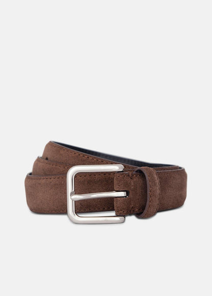 Men's 30mm Stitched Suede Belt in Belts CHOCOLATE | VINCE Men