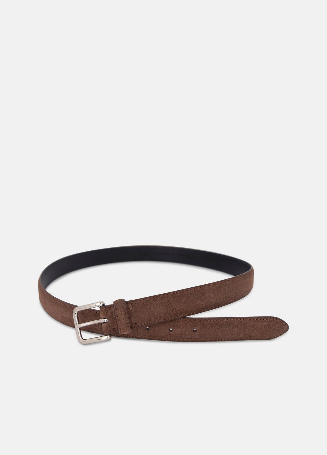 Men's 30mm Stitched Suede Belt in Belts CHOCOLATE | VINCE Men