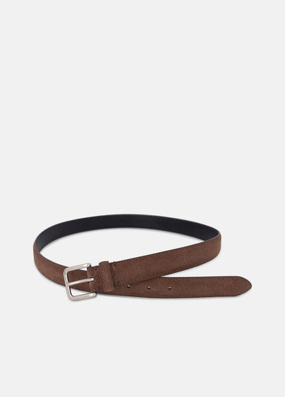 Men's 30mm Stitched Suede Belt in Belts CHOCOLATE | VINCE Men