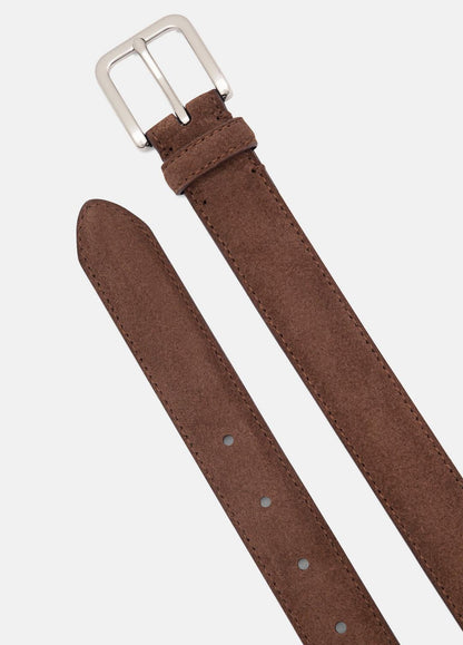 Men's 30mm Stitched Suede Belt in Belts CHOCOLATE | VINCE Men