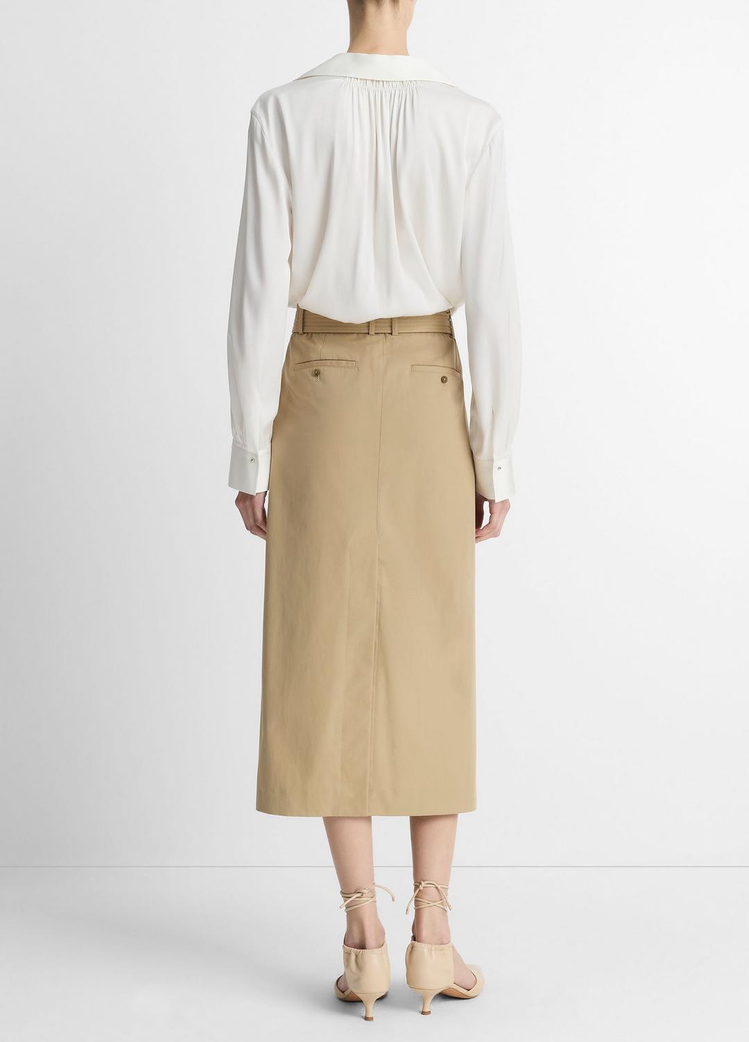 Cotton Trench Pencil Skirt in Dresses & Skirts COBBLE STONE | VINCE Sale