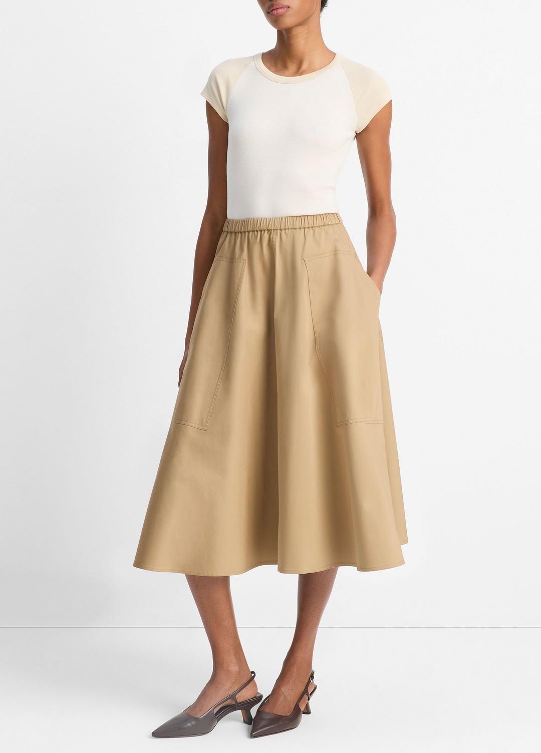Cotton Full Skirt in Dresses & Skirts DARK BARLEY | VINCE Sale