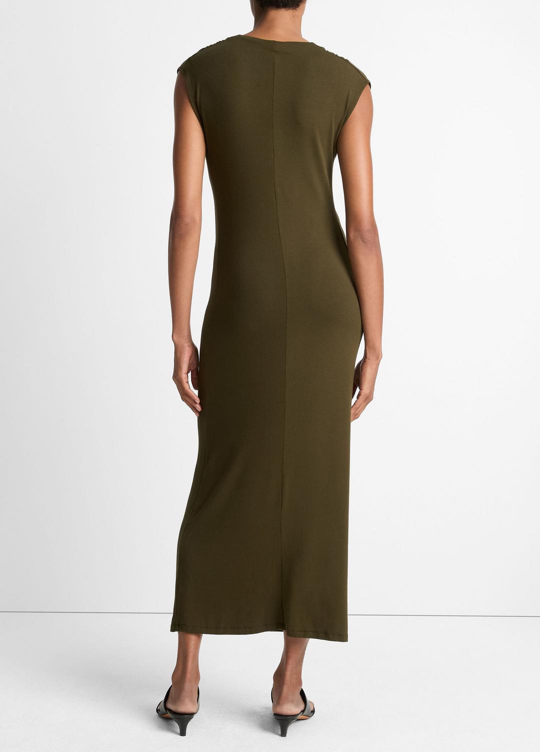 Jersey Draped Cowl-Neck Dress in Dresses & Skirts VERDE | VINCE Sale