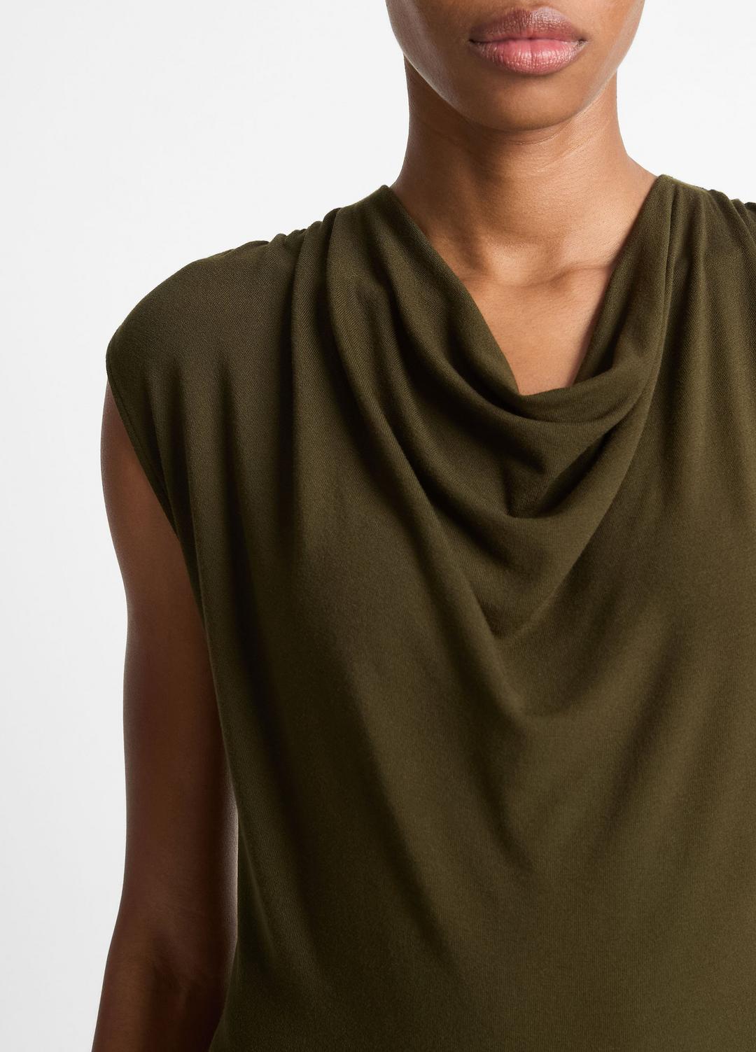 Jersey Draped Cowl-Neck Dress in Dresses & Skirts VERDE | VINCE Sale