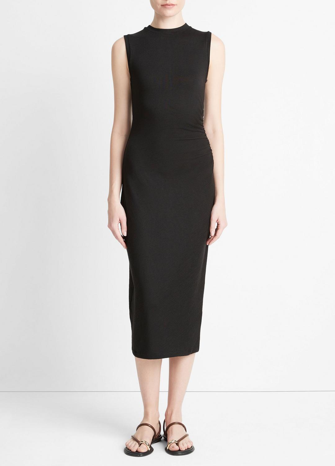 Sleeveless Gathered-Waist Dress in Dresses & Skirts BLACK | VINCE Sale