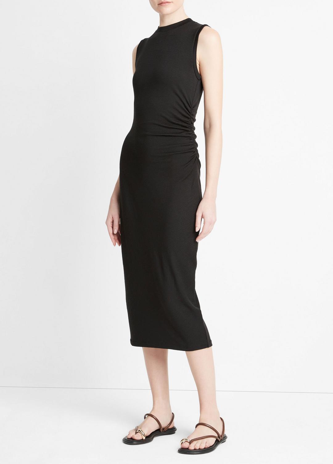 Sleeveless Gathered-Waist Dress in Dresses & Skirts BLACK | VINCE Sale