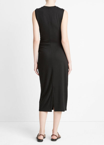 Sleeveless Gathered-Waist Dress in Dresses & Skirts BLACK | VINCE Sale