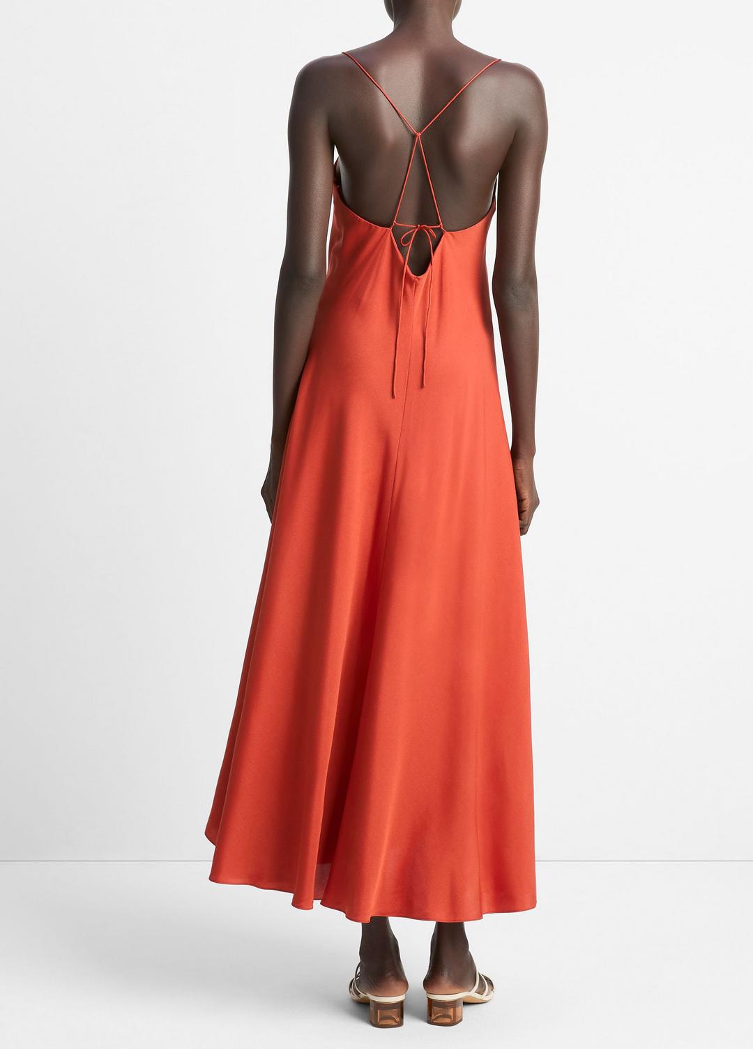 Silk-Blend A-Line Slip Dress in Dresses & Skirts BRICK ROSE | VINCE Sale
