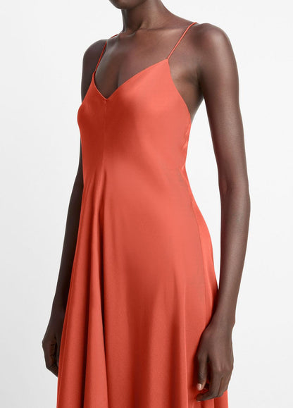 Silk-Blend A-Line Slip Dress in Dresses & Skirts BRICK ROSE | VINCE Sale