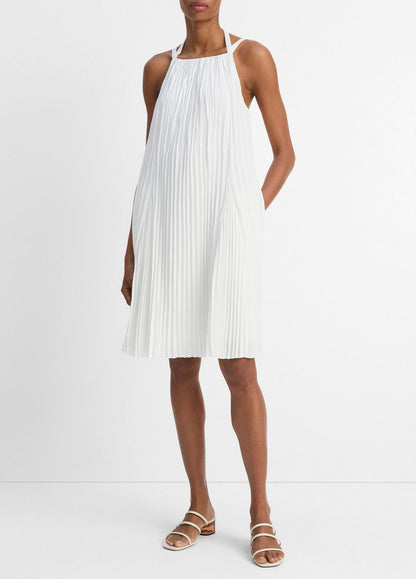 Pintuck Pleated A-Line Dress in Dresses & Skirts OFF WHITE | VINCE Sale