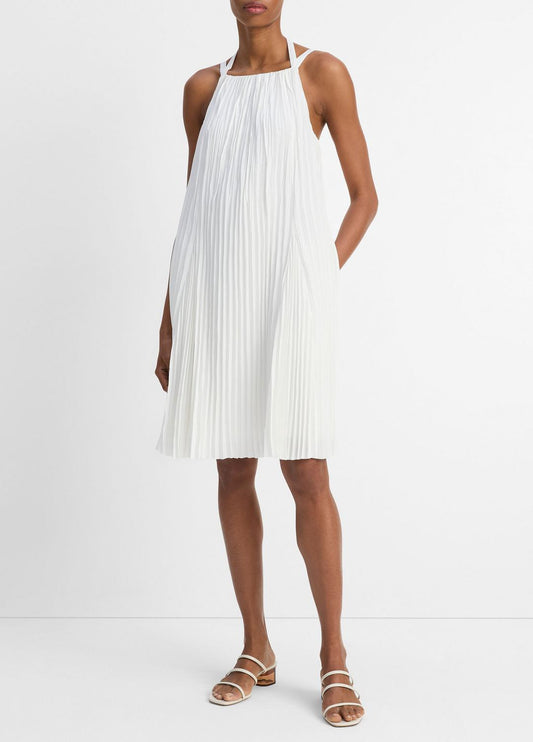 Pintuck Pleated A-Line Dress in Dresses & Skirts OFF WHITE | VINCE Sale