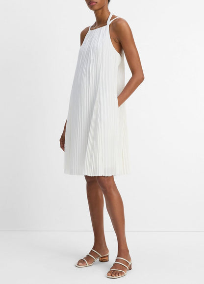 Pintuck Pleated A-Line Dress in Dresses & Skirts OFF WHITE | VINCE Sale