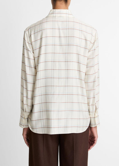 Checked Plaid Button-Front Shirt in Shirts & Tees CREAM MULTI | VINCE Sale