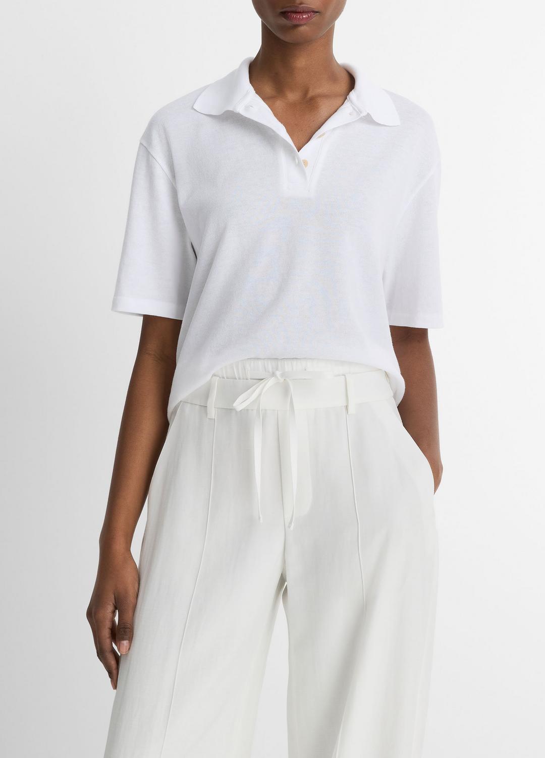Easy Cotton Polo Shirt in Shirts & Tees OPTIC WHITE | VINCE Sale