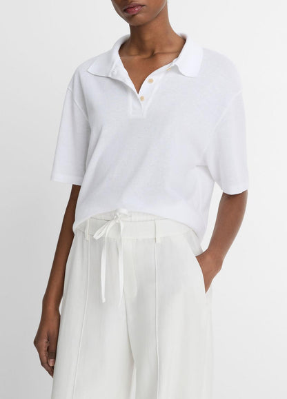 Easy Cotton Polo Shirt in Shirts & Tees OPTIC WHITE | VINCE Sale