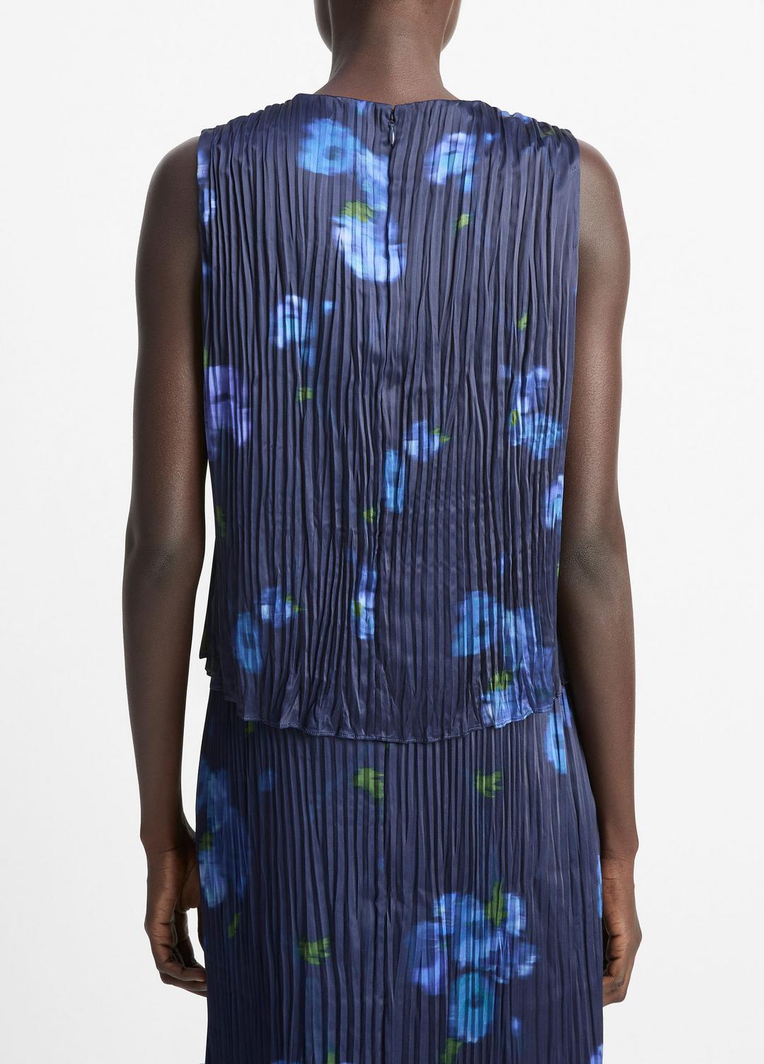 Poppy Blur Crushed Satin Shell in Shirts & Tees MIDNIGHT | VINCE Sale