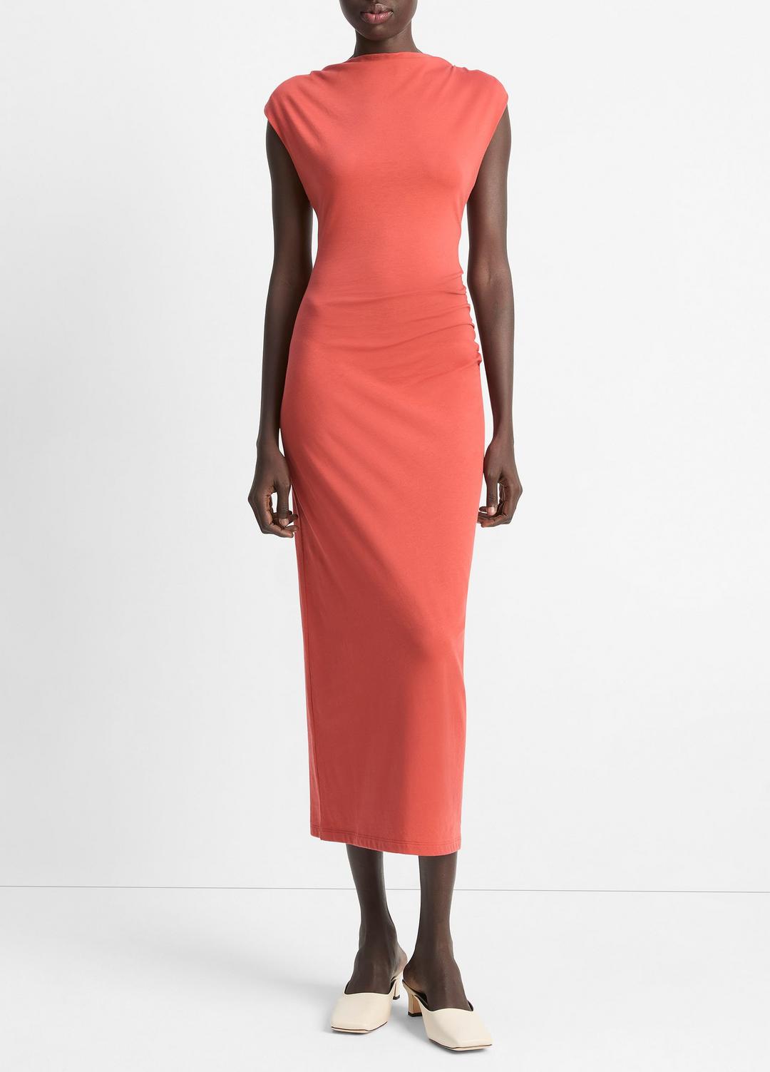 Pima Cotton Muscle-Tee Dress in Dresses & Skirts BRICK ROSE | VINCE Sale