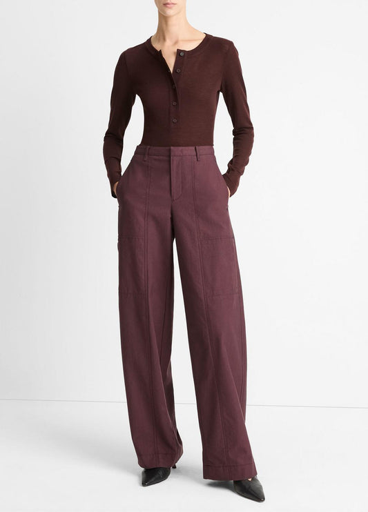 Wool Long-Sleeve Henley in Shirts & Tees CHERRY NIGHT | VINCE Sale