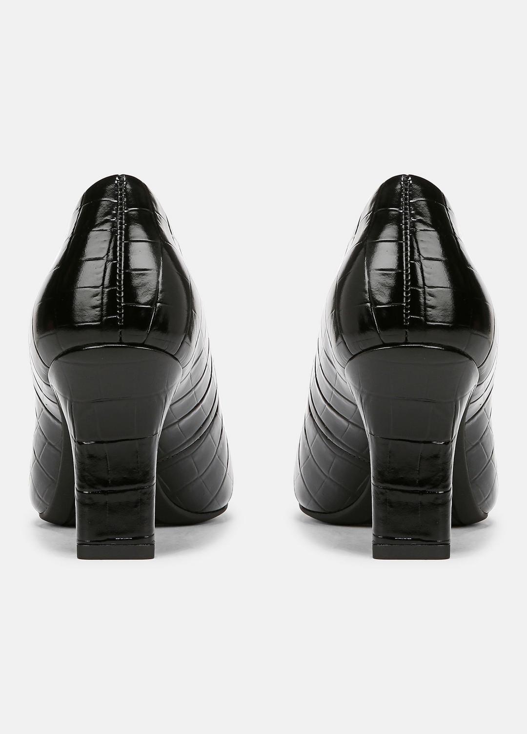 Diane Croc-Embossed Leather Pump in Shoes BLACK | VINCE Sale