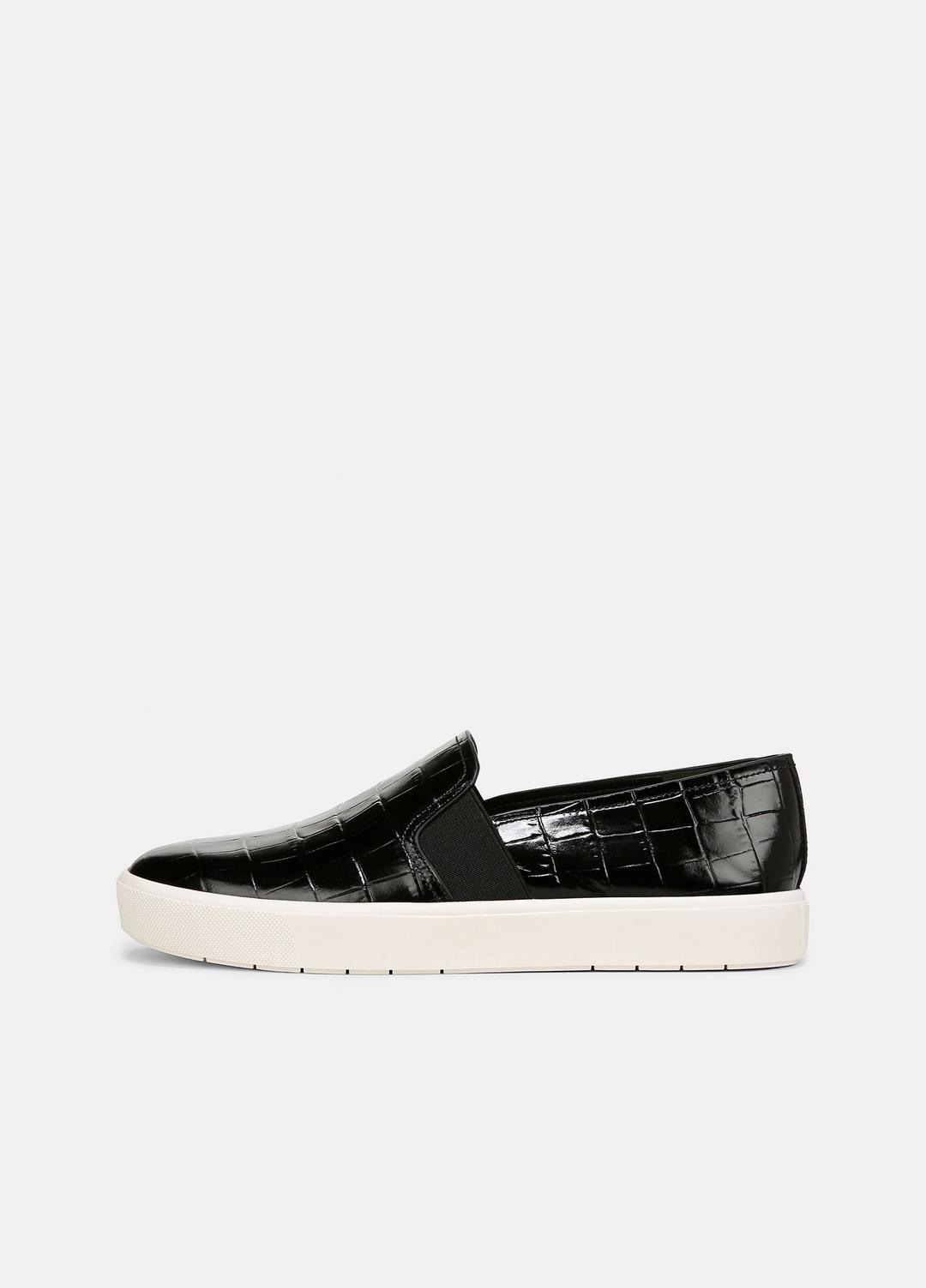 Blair Croc-Embossed Leather Sneaker in Shoes BLACK | VINCE Sale