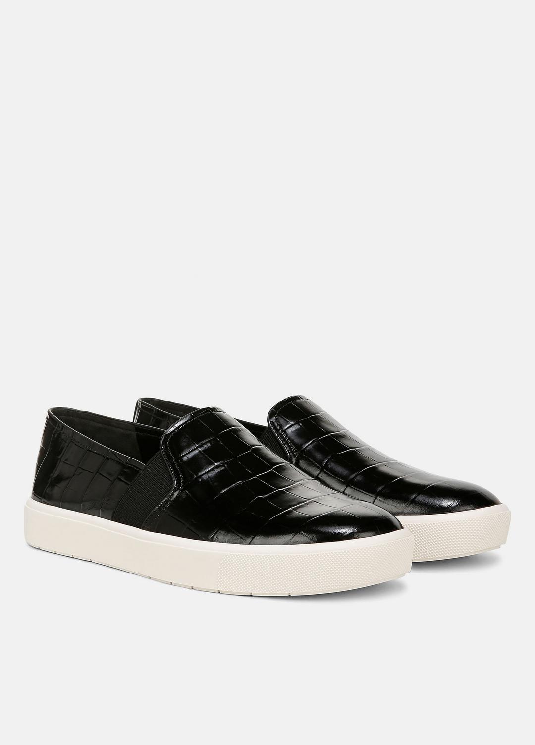 Blair Croc-Embossed Leather Sneaker in Shoes BLACK | VINCE Sale