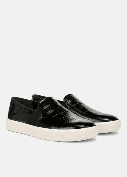 Blair Croc-Embossed Leather Sneaker in Shoes BLACK | VINCE Sale