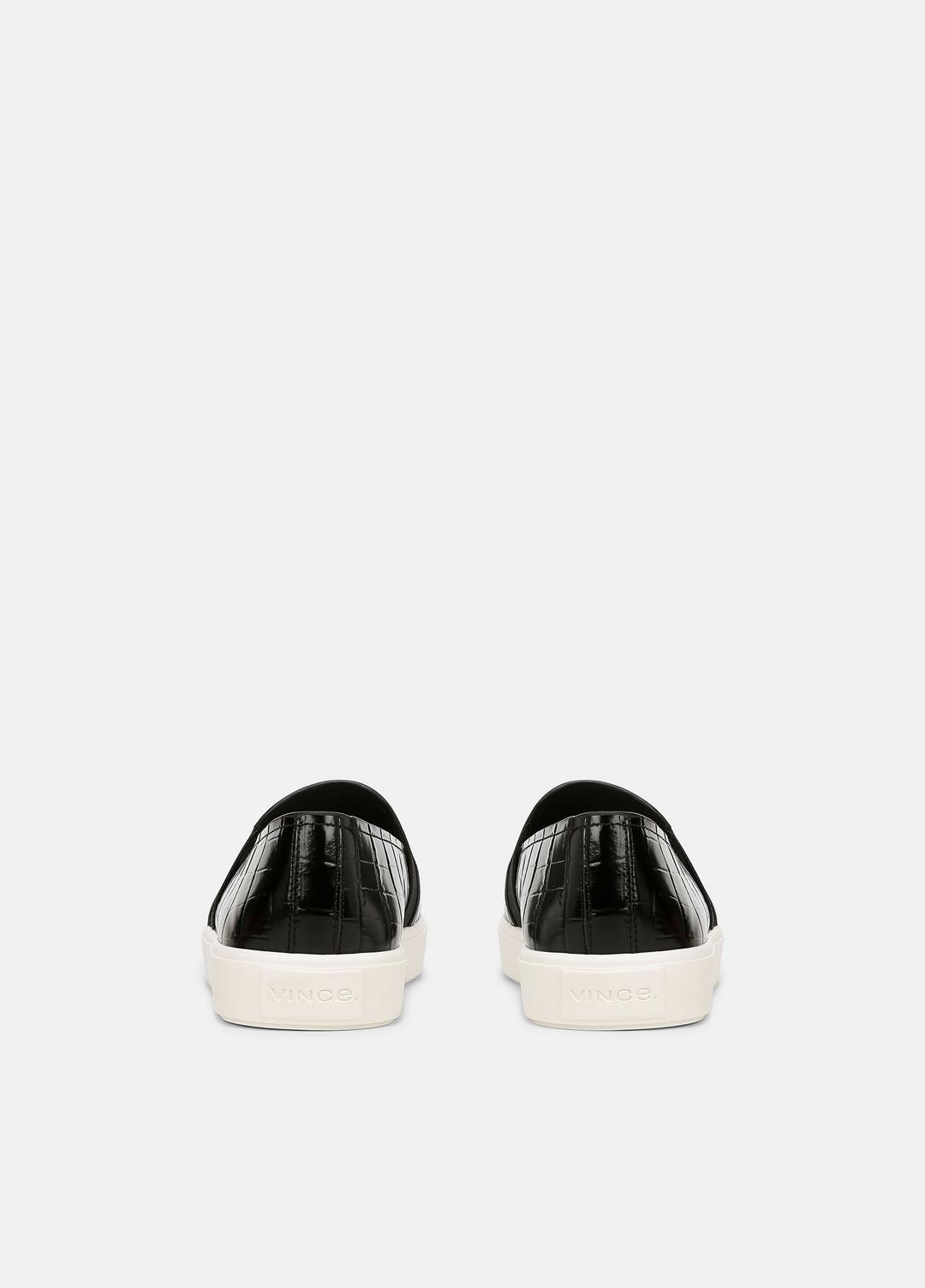 Blair Croc-Embossed Leather Sneaker in Shoes BLACK | VINCE Sale