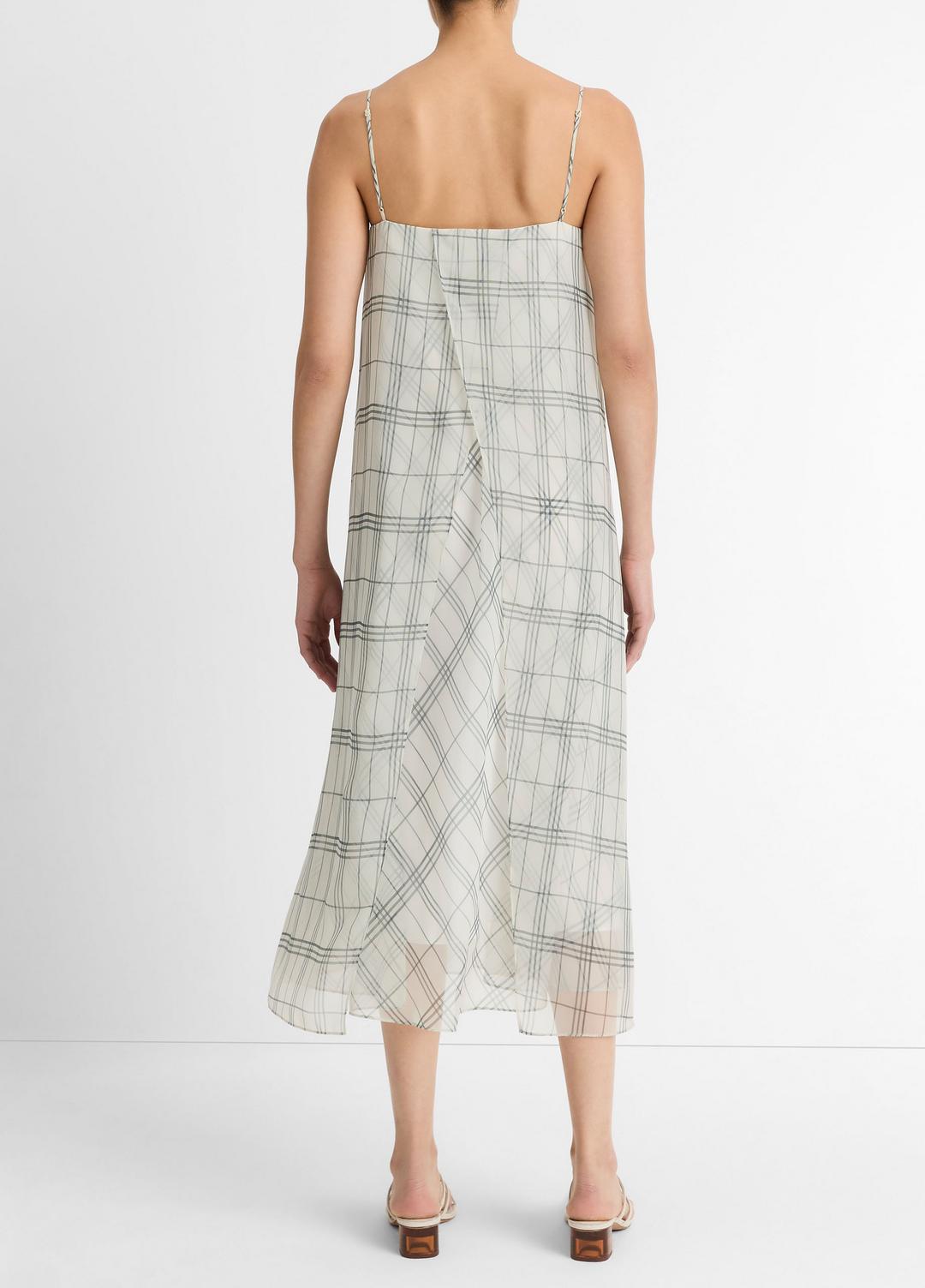 Fenced Plaid Layered Dress in Dresses & Skirts OFF WHITE/GREY | VINCE Sale