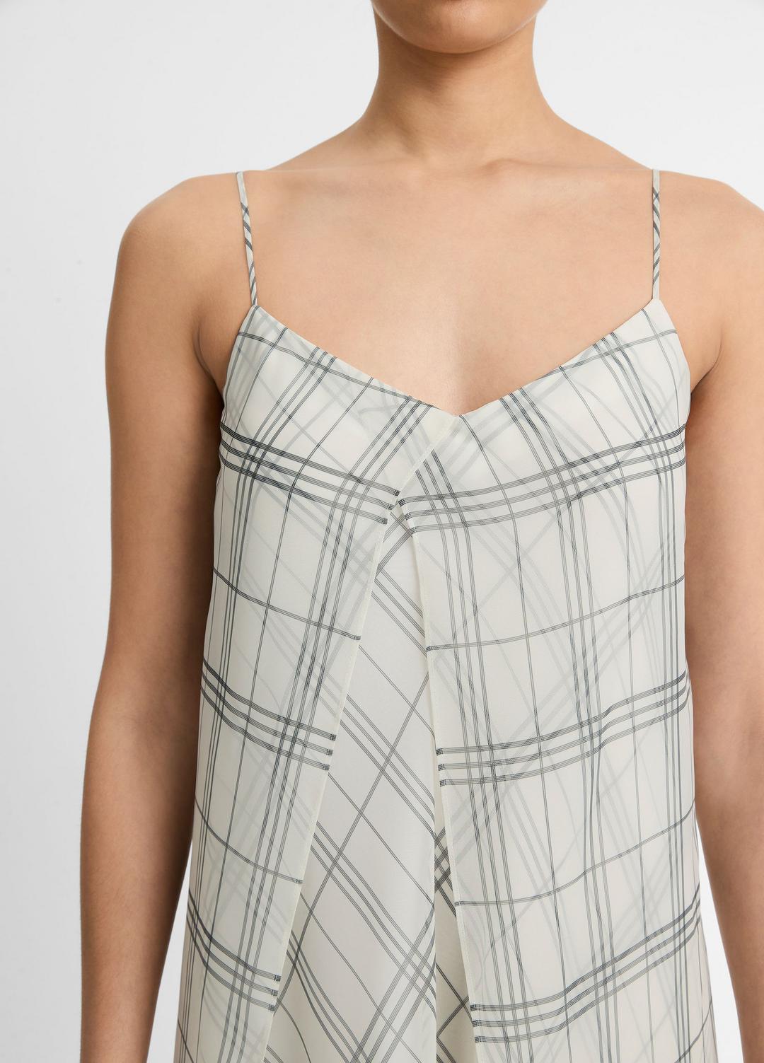 Fenced Plaid Layered Dress in Dresses & Skirts OFF WHITE/GREY | VINCE Sale