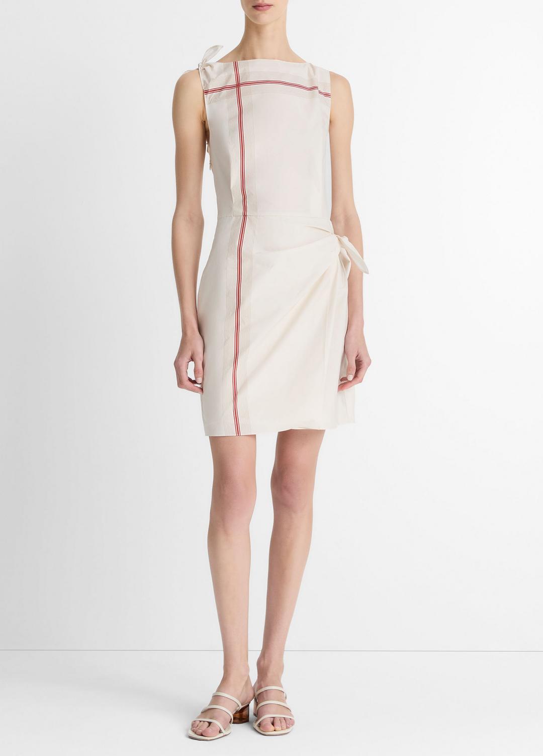 Handkerchief-Stripe Wrap Dress in Dresses & Skirts OAT SHELL/BRICK ROSE | VINCE Sale