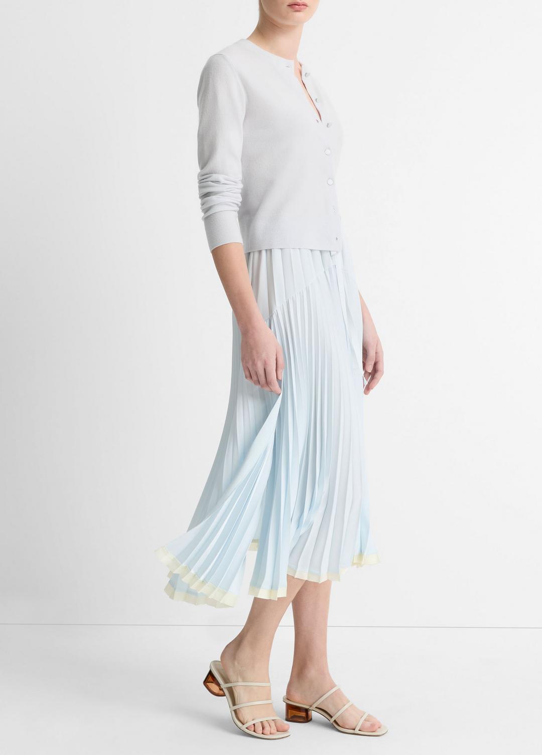 Pleated Satin Tiered Skirt in Dresses & Skirts SKY MIST | VINCE Sale