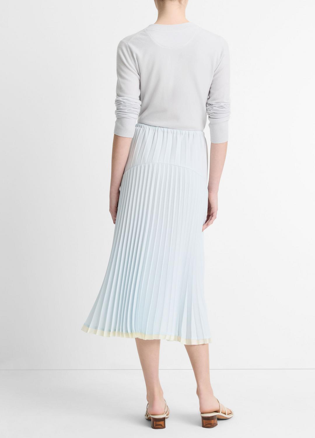 Pleated Satin Tiered Skirt in Dresses & Skirts SKY MIST | VINCE Sale