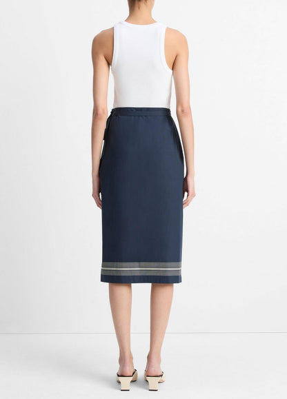 Handkerchief-Stripe Straight Wrap Skirt in Dresses & Skirts COASTAL BLUE/PALE CANYON | VINCE Sale