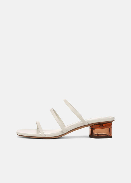 Palm Springs Leather Heeled Sandal in Shoes WHITE STONE | VINCE Sale