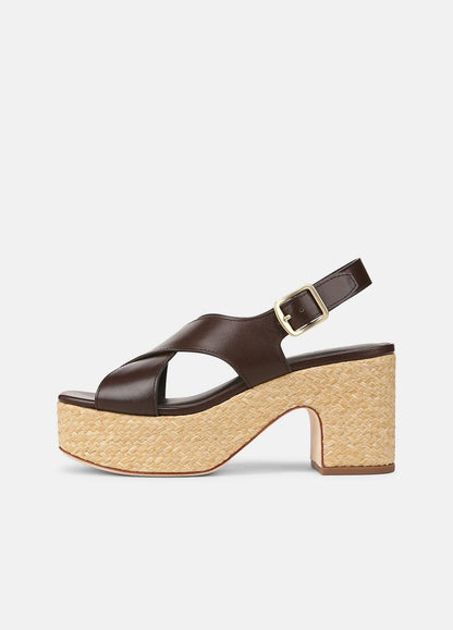 Clementina Leather Platform Sandal in Shoes CACAO BROWN | VINCE Sale