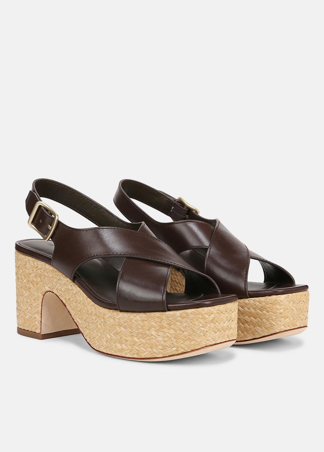 Clementina Leather Platform Sandal in Shoes CACAO BROWN | VINCE Sale
