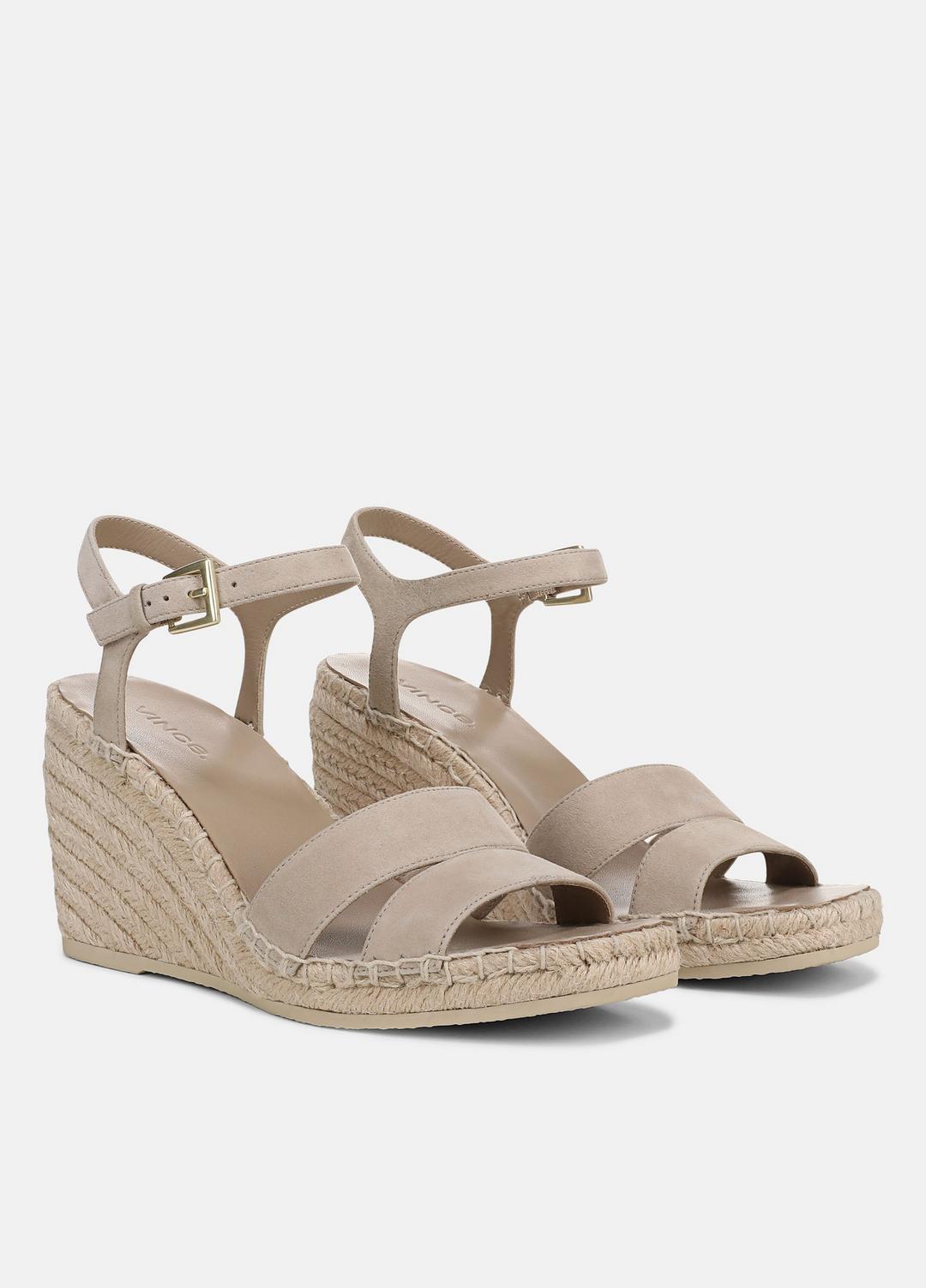 Gwen Suede Espadrille Wedge Sandals in Shoes TAUPE CLAY | VINCE Sale