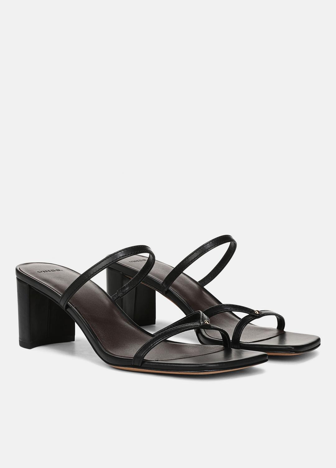 Ona Leather Heeled Sandal in Shoes BLACK | VINCE Sale