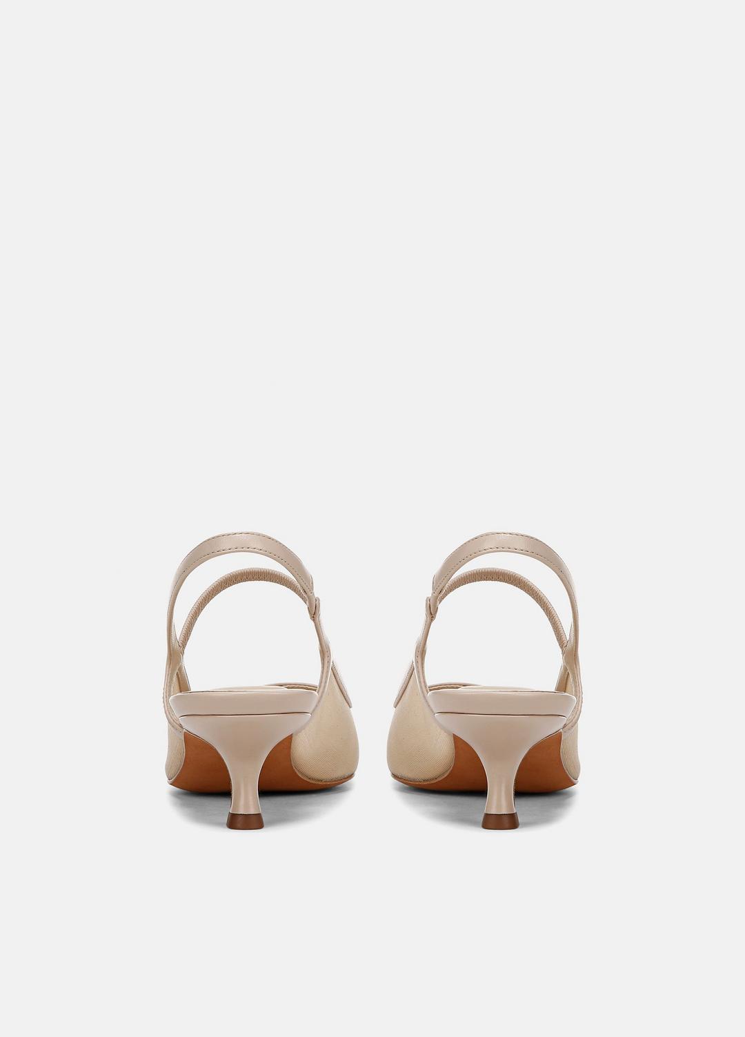 Venice Leather and Mesh Slingback Kitten Heel in Shoes BIRCH SAND | VINCE Sale