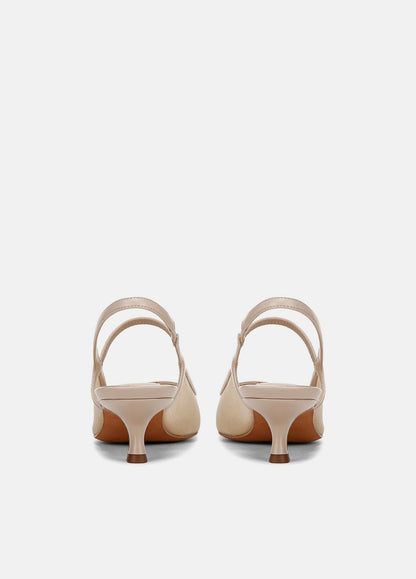 Venice Leather and Mesh Slingback Kitten Heel in Shoes BIRCH SAND | VINCE Sale