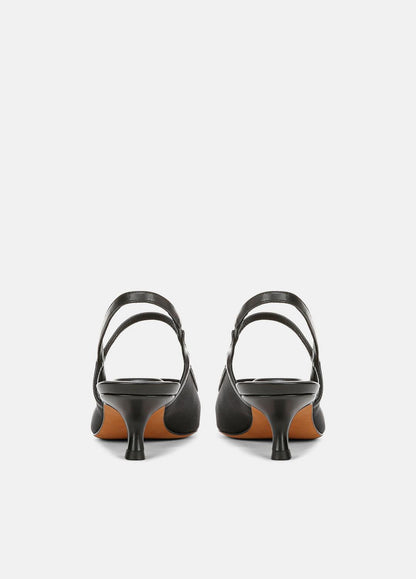 Venice Leather and Mesh Slingback Kitten Heel in Shoes BLACK | VINCE Sale